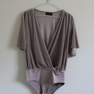 Zara Taupe Velvet Bodysuit